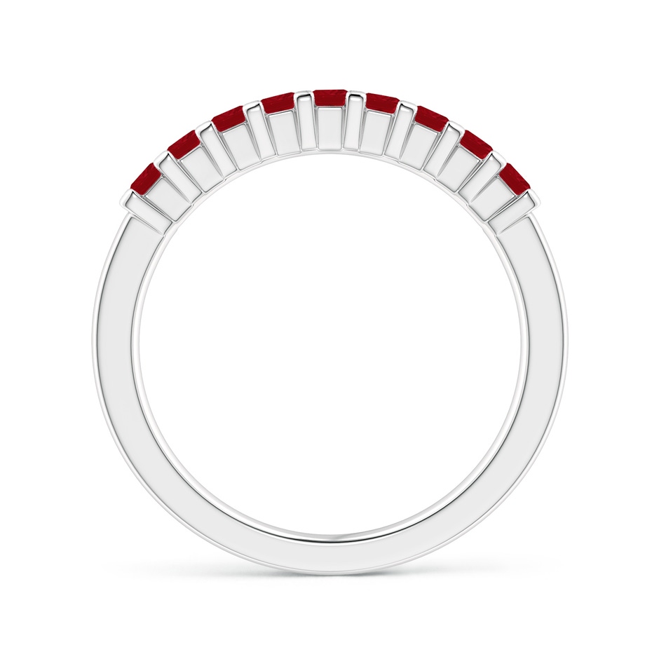 2.2mm AA Square Ruby Semi Eternity Classic Wedding Ring in White Gold side 199