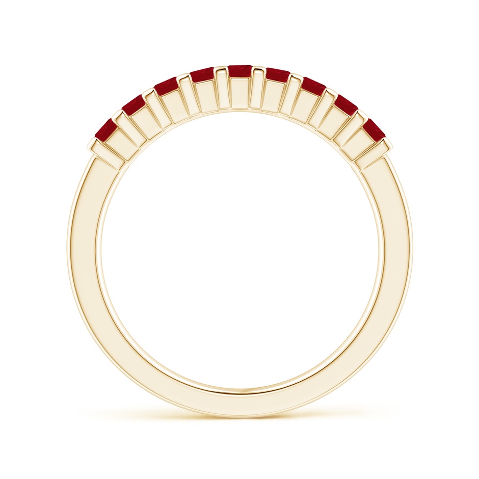 2.2mm AA Square Ruby Semi Eternity Classic Wedding Ring in Yellow Gold side 199