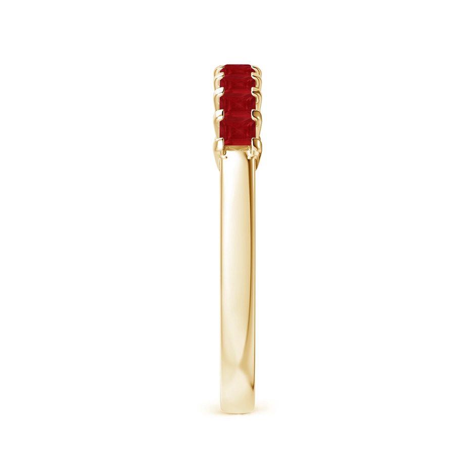2.2mm AA Square Ruby Semi Eternity Classic Wedding Ring in Yellow Gold side 299