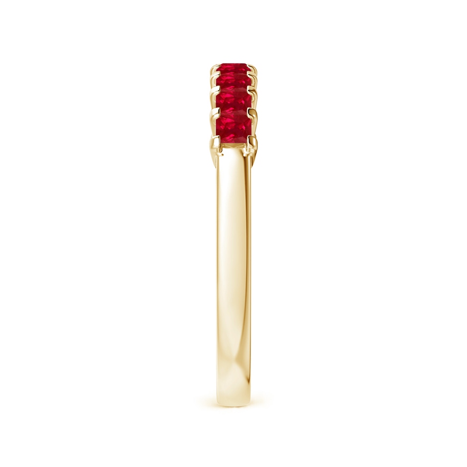 2.2mm AAA Square Ruby Semi Eternity Classic Wedding Ring in 18K Yellow Gold side 299