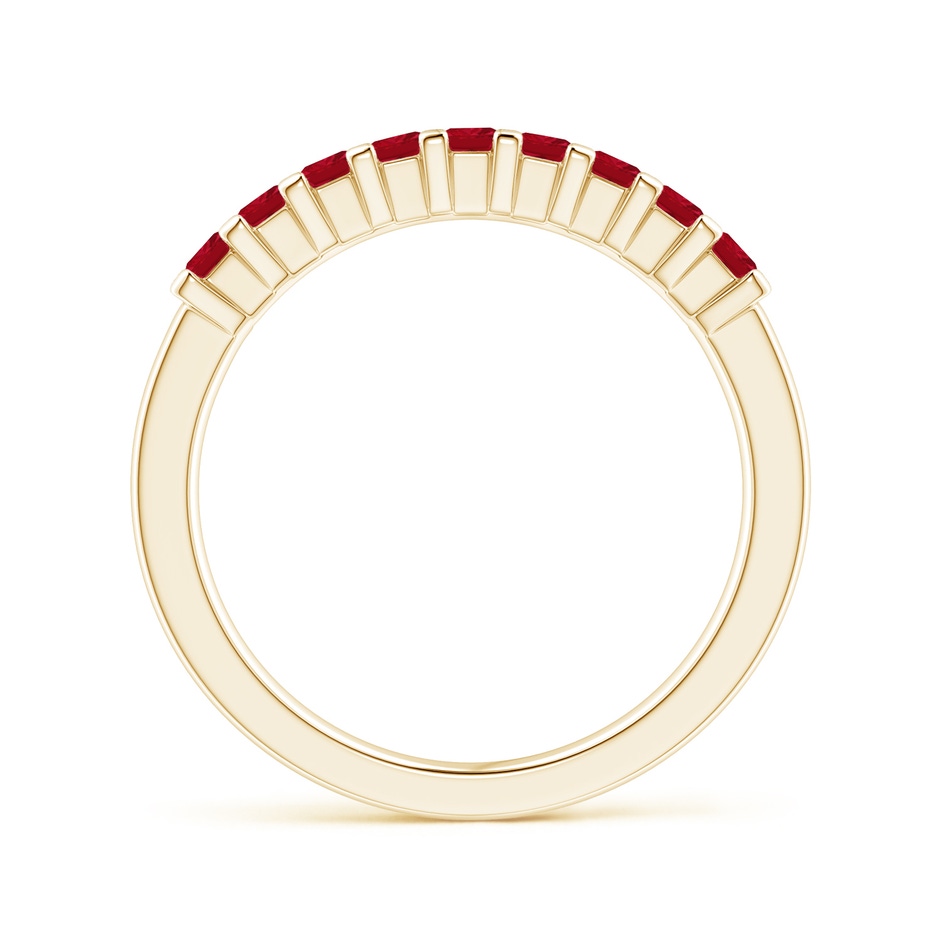 2.2mm AAA Square Ruby Semi Eternity Classic Wedding Ring in Yellow Gold side 199