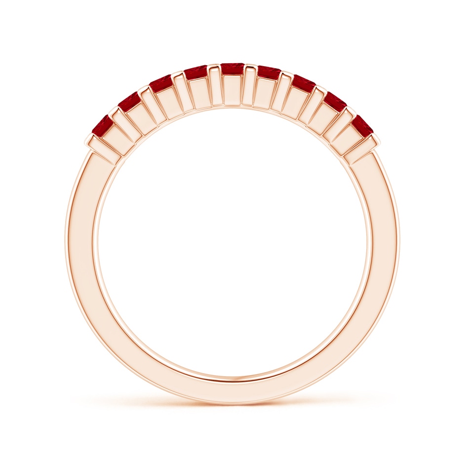 2.2mm AAAA Square Ruby Semi Eternity Classic Wedding Ring in Rose Gold side 199