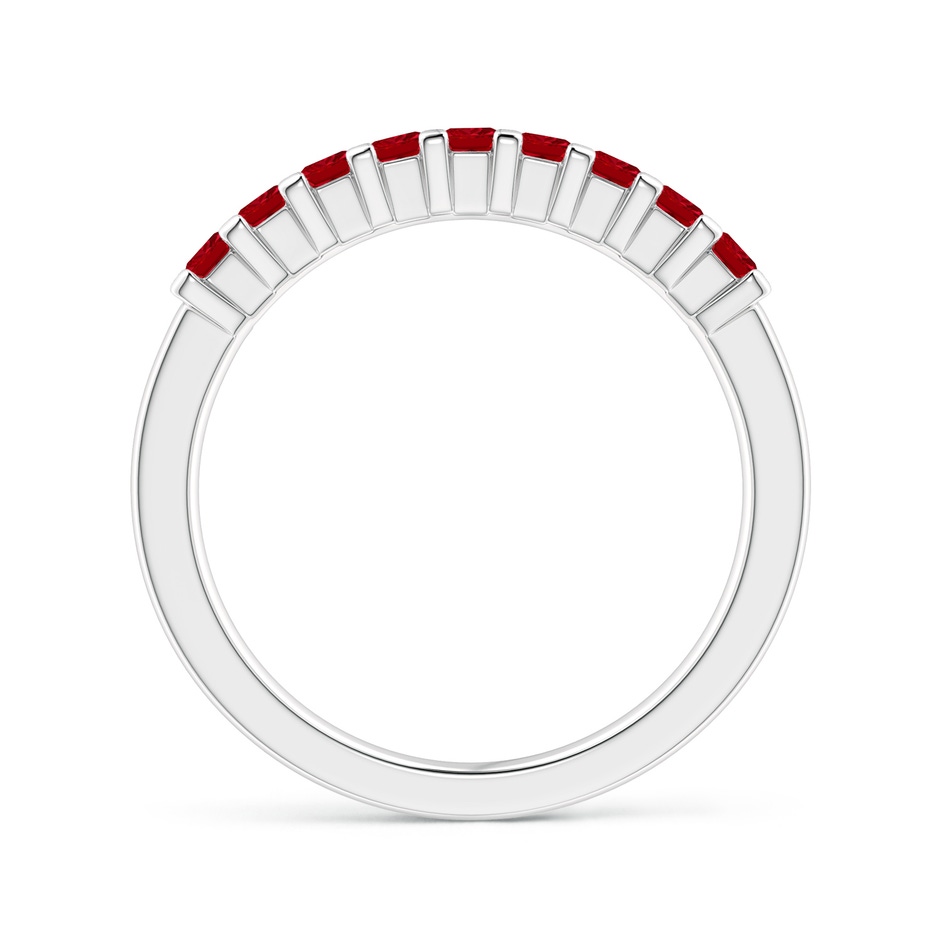 2.2mm AAAA Square Ruby Semi Eternity Classic Wedding Ring in White Gold side 199