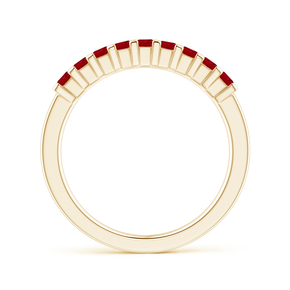 2.2mm AAAA Square Ruby Semi Eternity Classic Wedding Ring in Yellow Gold side 199