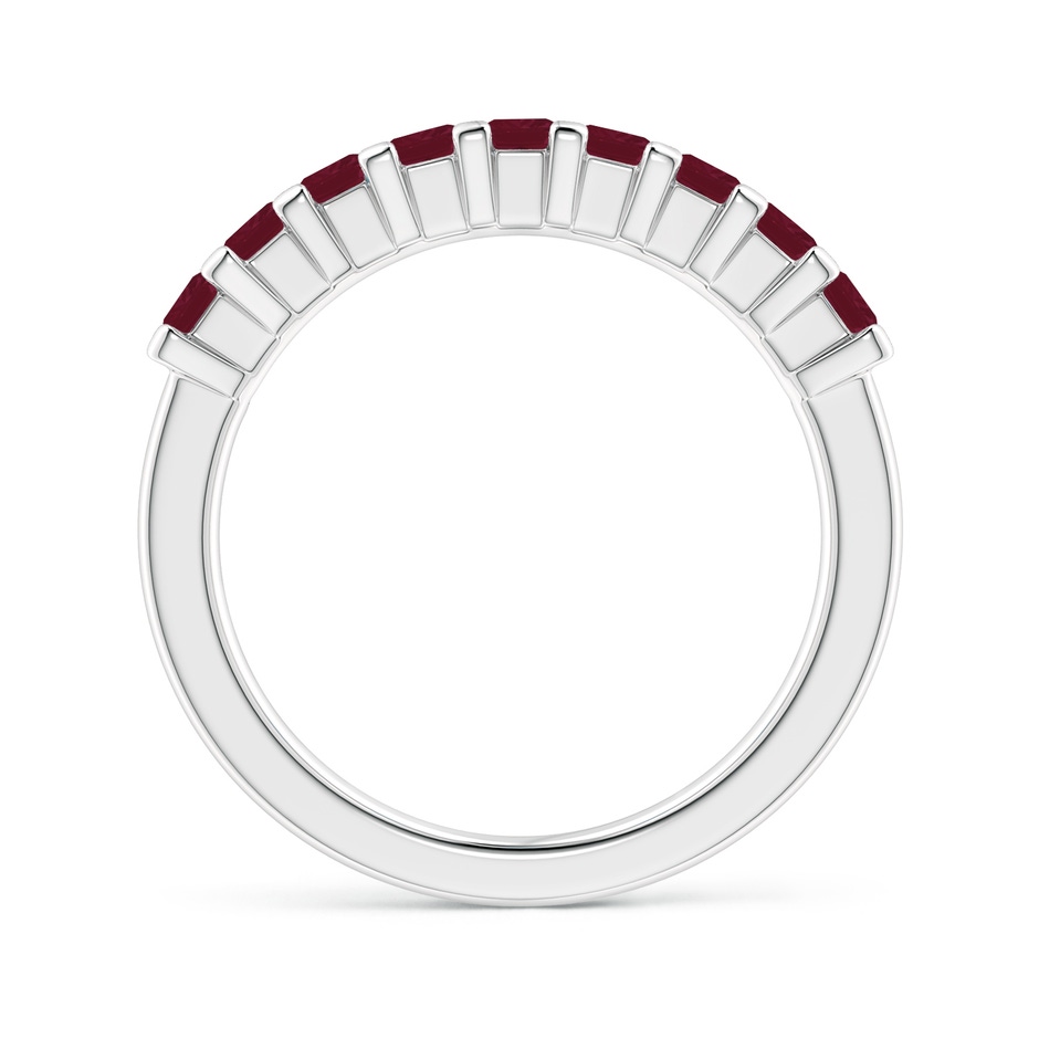 2.6mm A Square Ruby Semi Eternity Classic Wedding Ring in P950 Platinum side 199