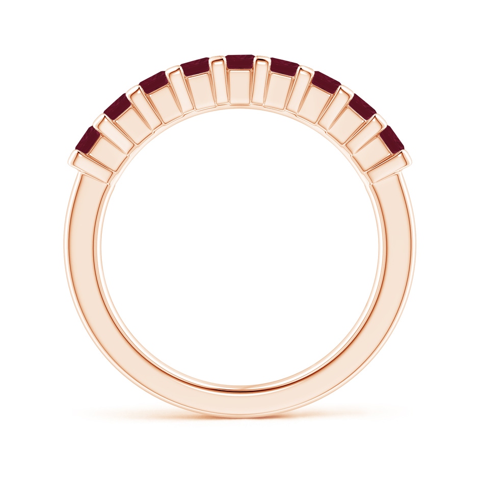 2.6mm A Square Ruby Semi Eternity Classic Wedding Ring in Rose Gold side 199