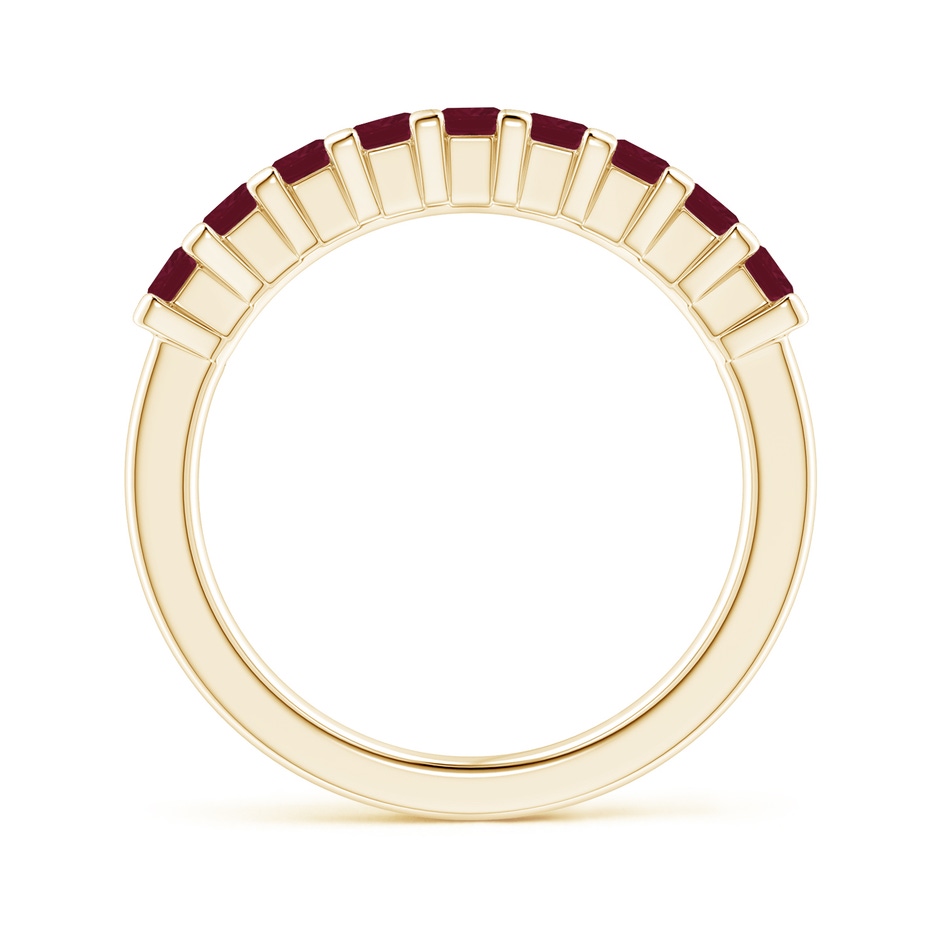 2.6mm A Square Ruby Semi Eternity Classic Wedding Ring in Yellow Gold side 199