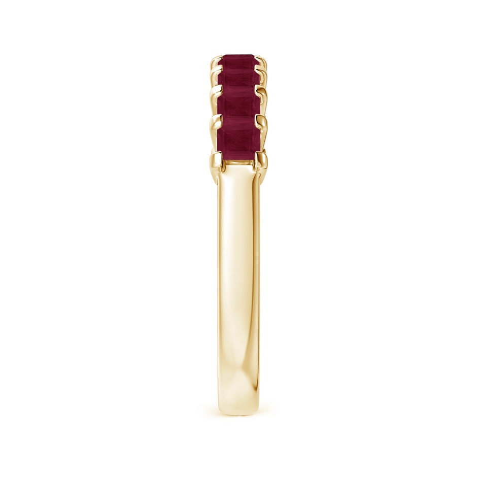 2.6mm A Square Ruby Semi Eternity Classic Wedding Ring in Yellow Gold side 299