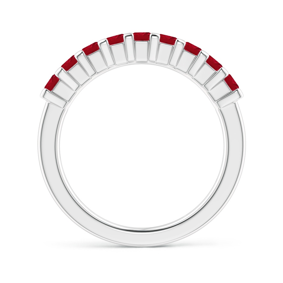 2.6mm AAA Square Ruby Semi Eternity Classic Wedding Ring in P950 Platinum side 199