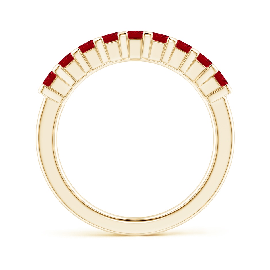 2.6mm AAAA Square Ruby Semi Eternity Classic Wedding Ring in 18K Yellow Gold side 199