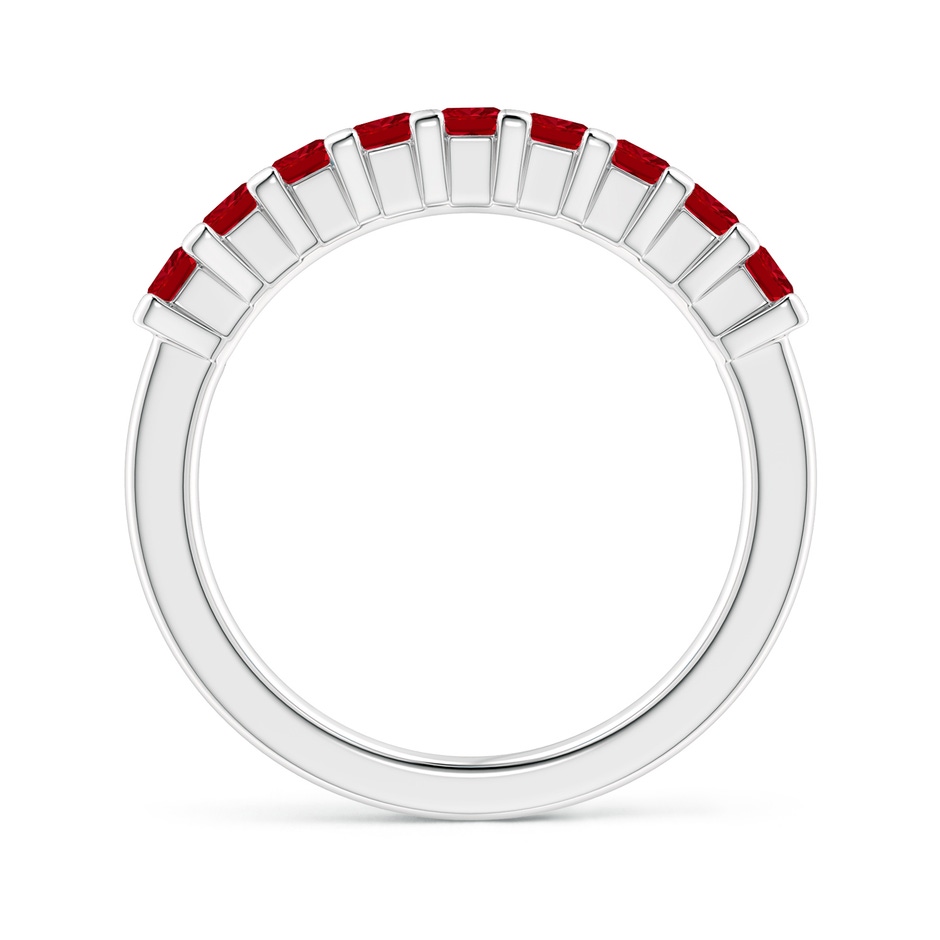 2.6mm AAAA Square Ruby Semi Eternity Classic Wedding Ring in White Gold side 199