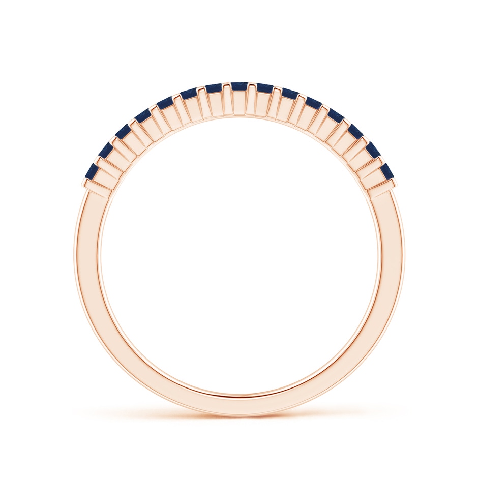 1.5mm AA Square Blue Sapphire Semi Eternity Classic Wedding Ring in Rose Gold side 199