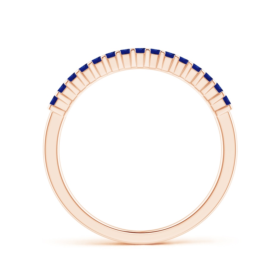 1.5mm AAAA Square Blue Sapphire Semi Eternity Classic Wedding Ring in Rose Gold side 199
