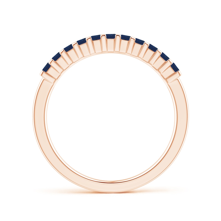 1.9mm AA Square Blue Sapphire Semi Eternity Classic Wedding Ring in Rose Gold side 199