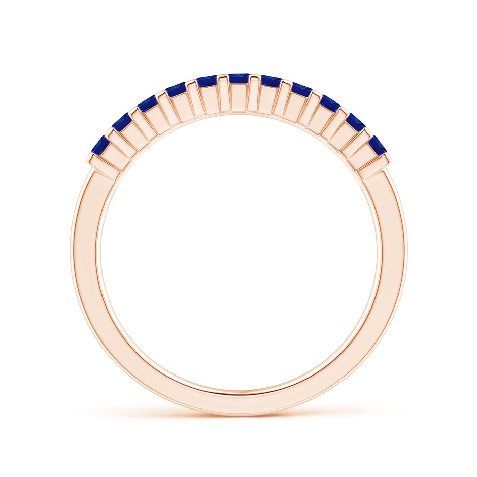 1.9mm AAAA Square Blue Sapphire Semi Eternity Classic Wedding Ring in Rose Gold side 199