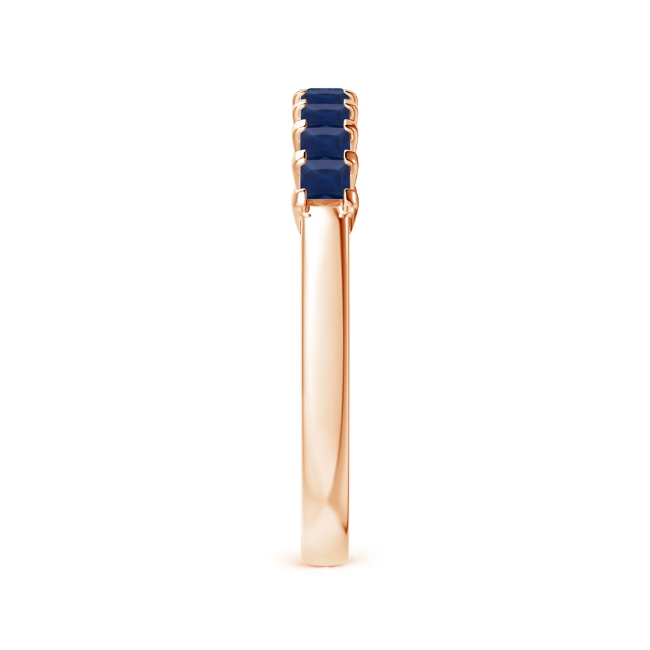 2.2mm A Square Blue Sapphire Semi Eternity Classic Wedding Ring in 18K Rose Gold side 299