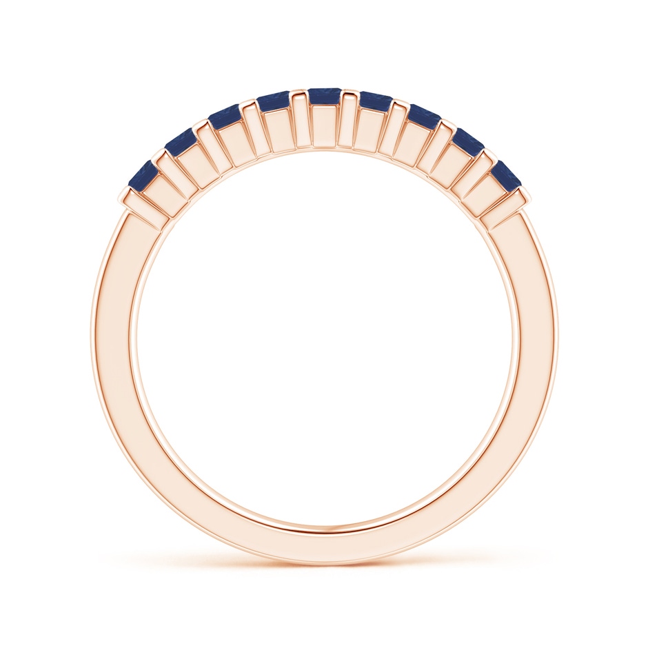 2.2mm A Square Blue Sapphire Semi Eternity Classic Wedding Ring in Rose Gold side 199