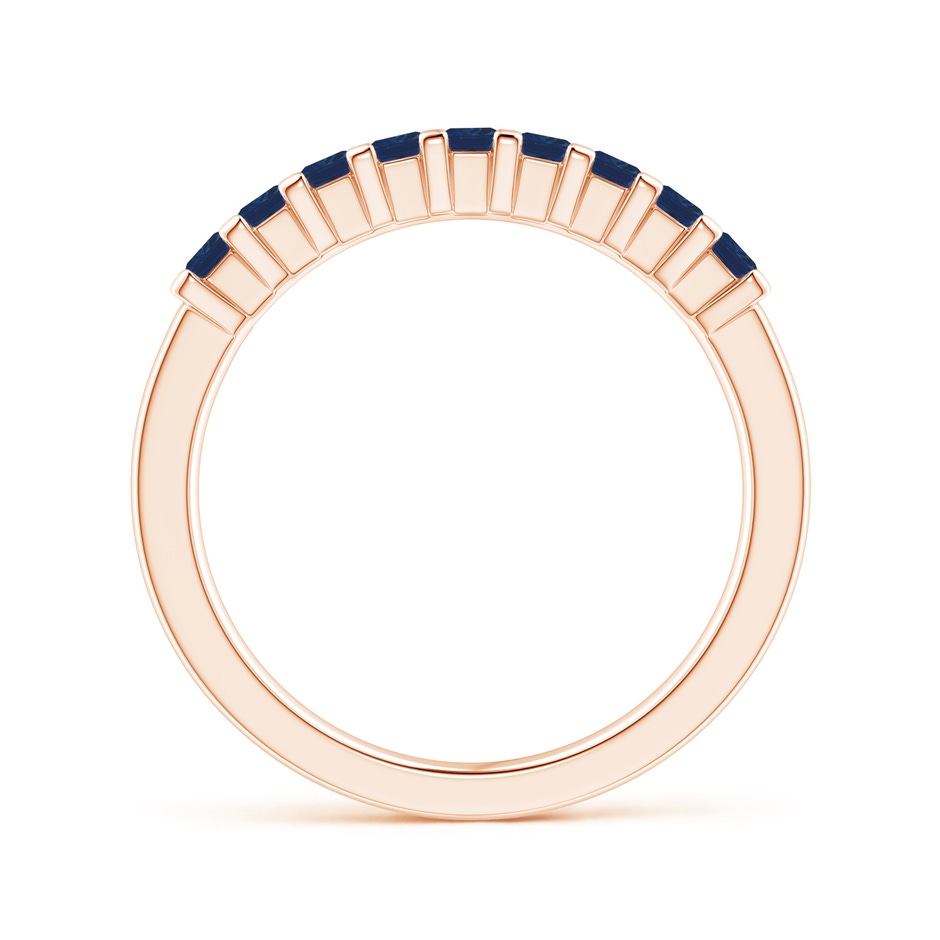 2.2mm AA Square Blue Sapphire Semi Eternity Classic Wedding Ring in 18K Rose Gold side 199
