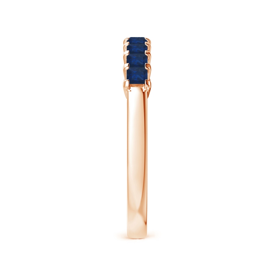 2.2mm AA Square Blue Sapphire Semi Eternity Classic Wedding Ring in 18K Rose Gold side 299