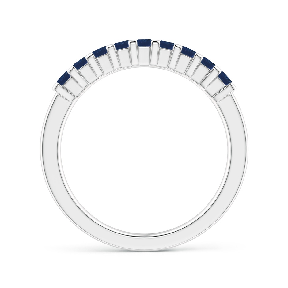 2.2mm AA Square Blue Sapphire Semi Eternity Classic Wedding Ring in White Gold side 199