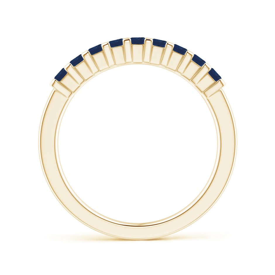 2.2mm AA Square Blue Sapphire Semi Eternity Classic Wedding Ring in Yellow Gold side 199