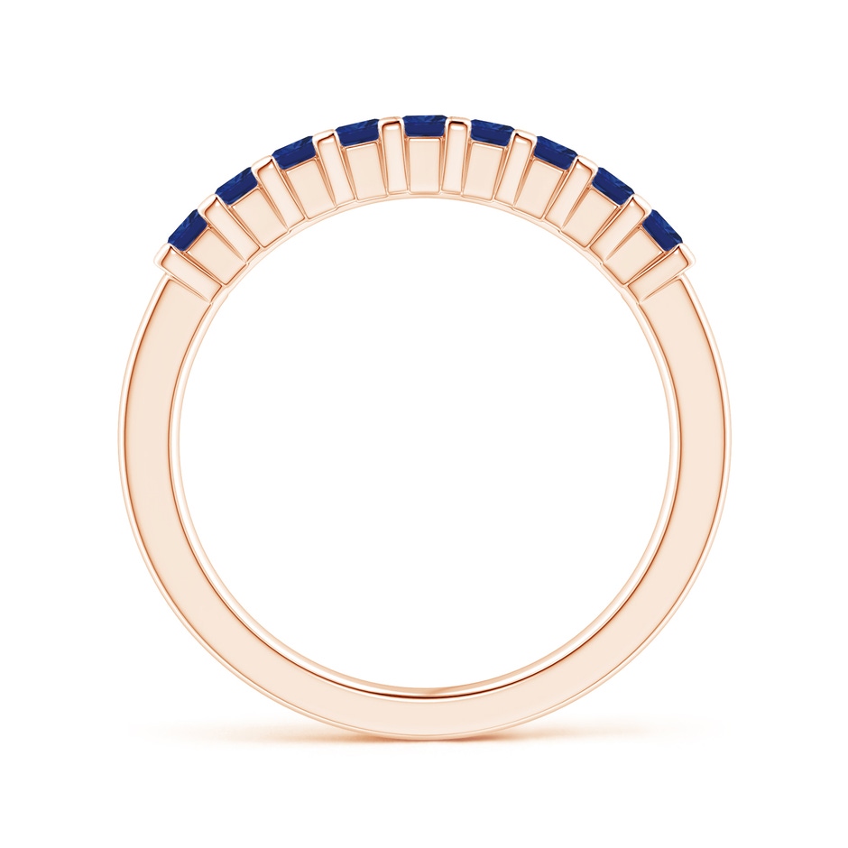 2.2mm AAA Square Blue Sapphire Semi Eternity Classic Wedding Ring in Rose Gold side 199