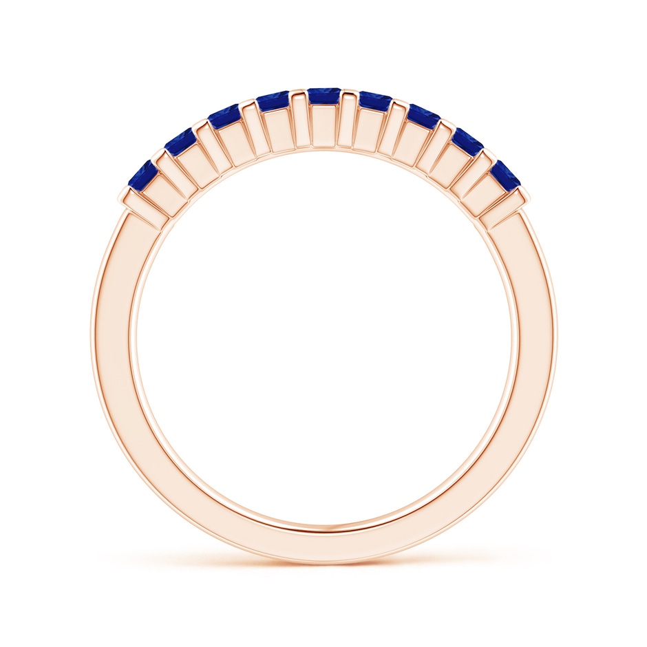 2.2mm AAAA Square Blue Sapphire Semi Eternity Classic Wedding Ring in Rose Gold side 199