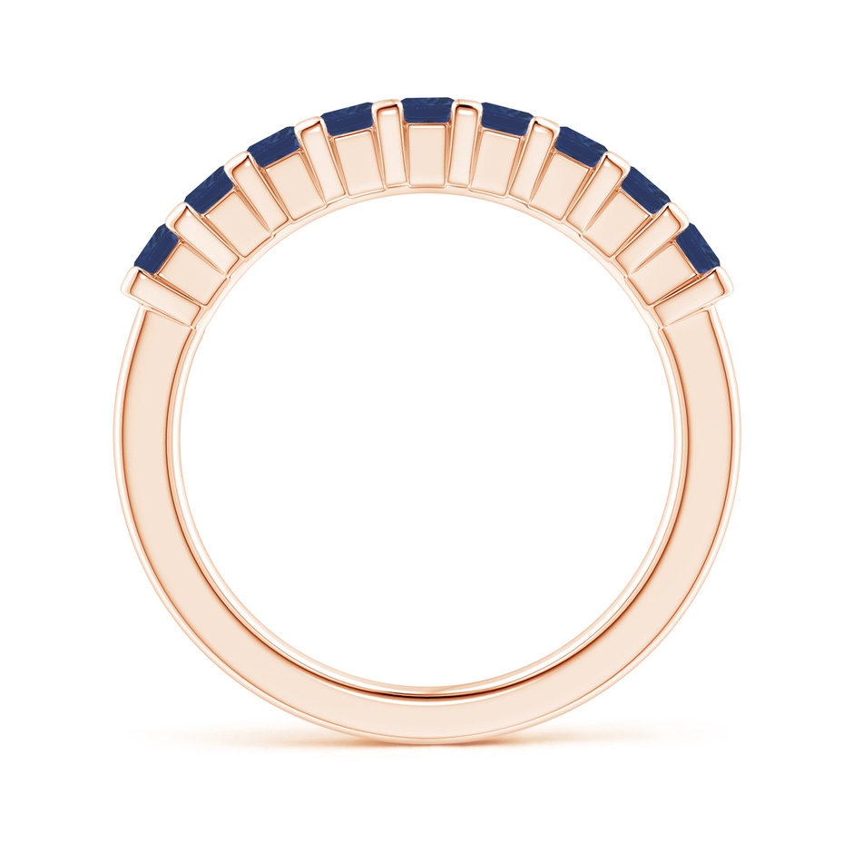 2.6mm A Square Blue Sapphire Semi Eternity Classic Wedding Ring in 18K Rose Gold side 199