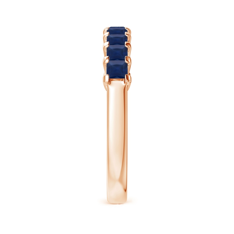 2.6mm A Square Blue Sapphire Semi Eternity Classic Wedding Ring in 18K Rose Gold side 299