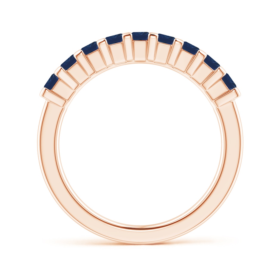 2.6mm AA Square Blue Sapphire Semi Eternity Classic Wedding Ring in 18K Rose Gold side 199