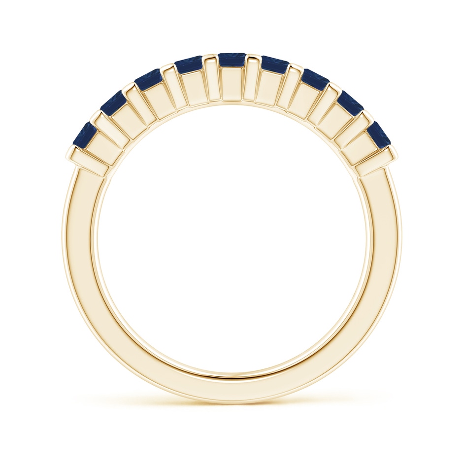 2.6mm AA Square Blue Sapphire Semi Eternity Classic Wedding Ring in Yellow Gold side 199