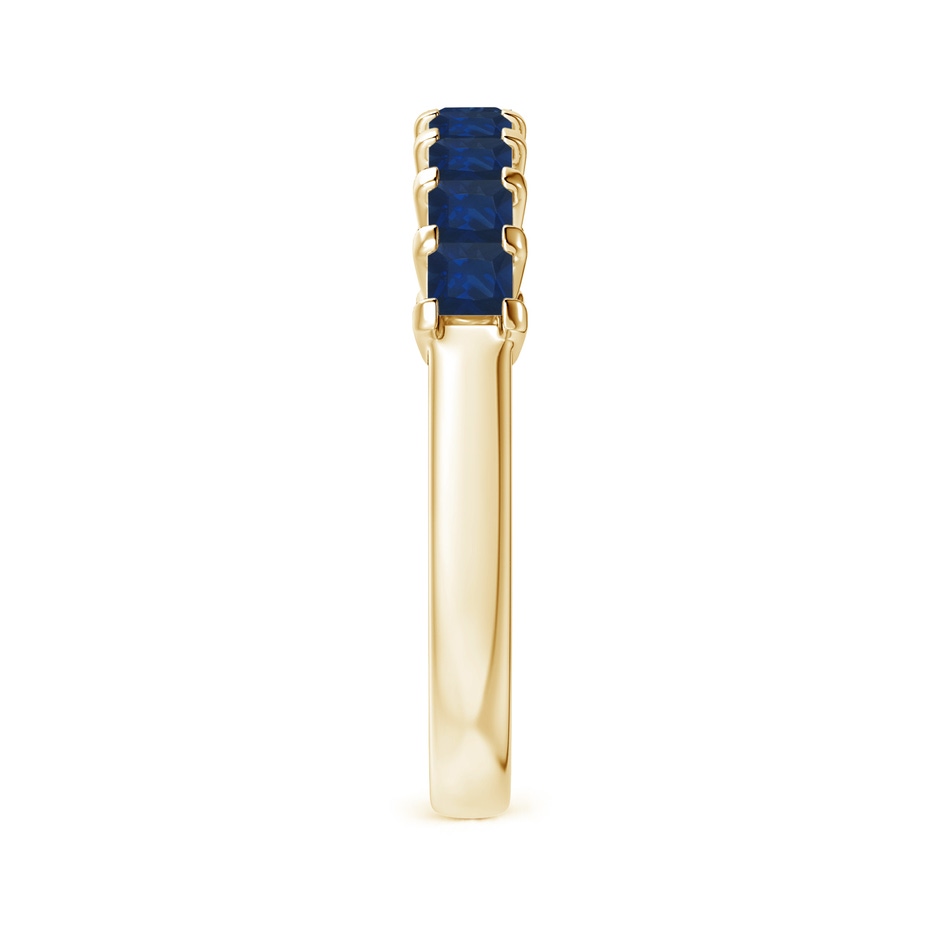 2.6mm AA Square Blue Sapphire Semi Eternity Classic Wedding Ring in Yellow Gold side 299