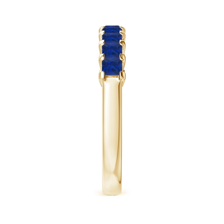 2.6mm AAA Square Blue Sapphire Semi Eternity Classic Wedding Ring in 18K Yellow Gold side 299