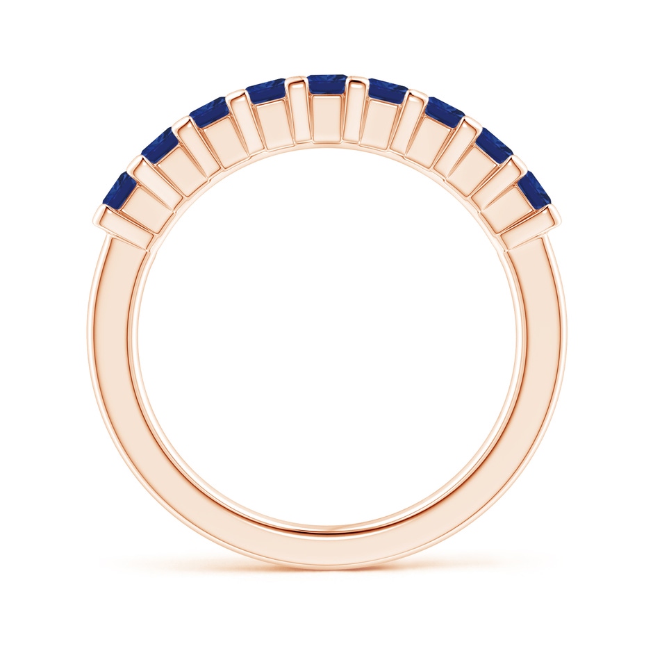 2.6mm AAA Square Blue Sapphire Semi Eternity Classic Wedding Ring in Rose Gold side 199