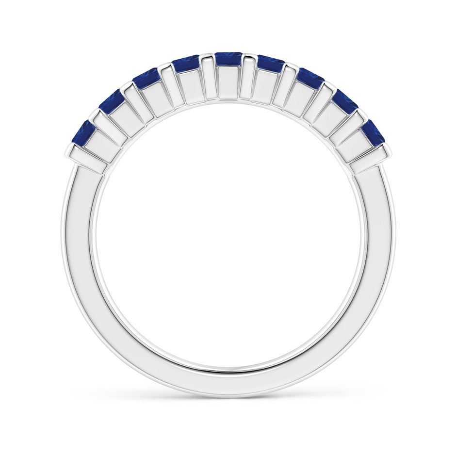 2.6mm AAA Square Blue Sapphire Semi Eternity Classic Wedding Ring in White Gold side 199