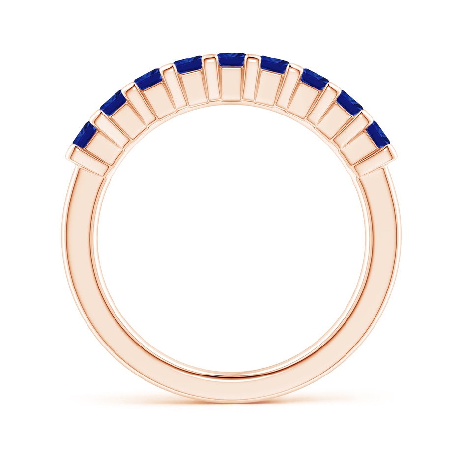 2.6mm AAAA Square Blue Sapphire Semi Eternity Classic Wedding Ring in 18K Rose Gold side 199