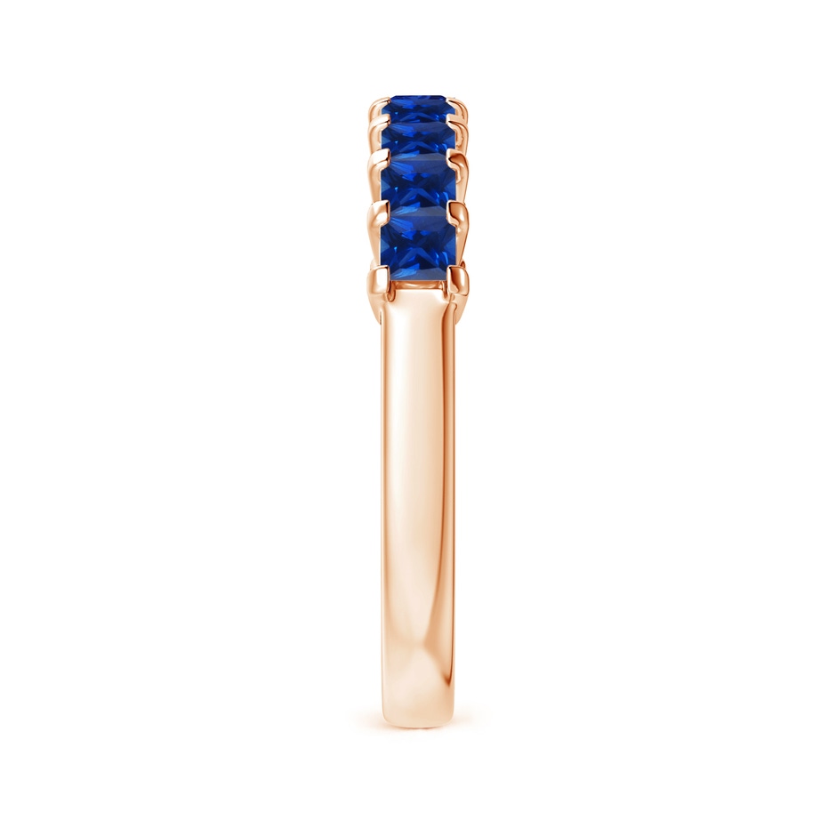2.6mm AAAA Square Blue Sapphire Semi Eternity Classic Wedding Ring in 18K Rose Gold side 299