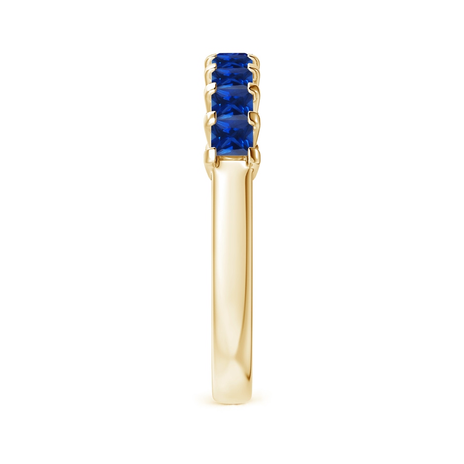 2.6mm AAAA Square Blue Sapphire Semi Eternity Classic Wedding Ring in 18K Yellow Gold side 299