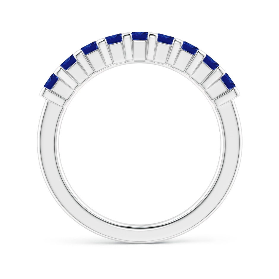 2.6mm AAAA Square Blue Sapphire Semi Eternity Classic Wedding Ring in P950 Platinum side 199