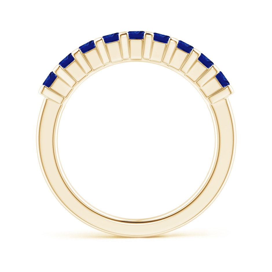 2.6mm AAAA Square Blue Sapphire Semi Eternity Classic Wedding Ring in Yellow Gold side 199