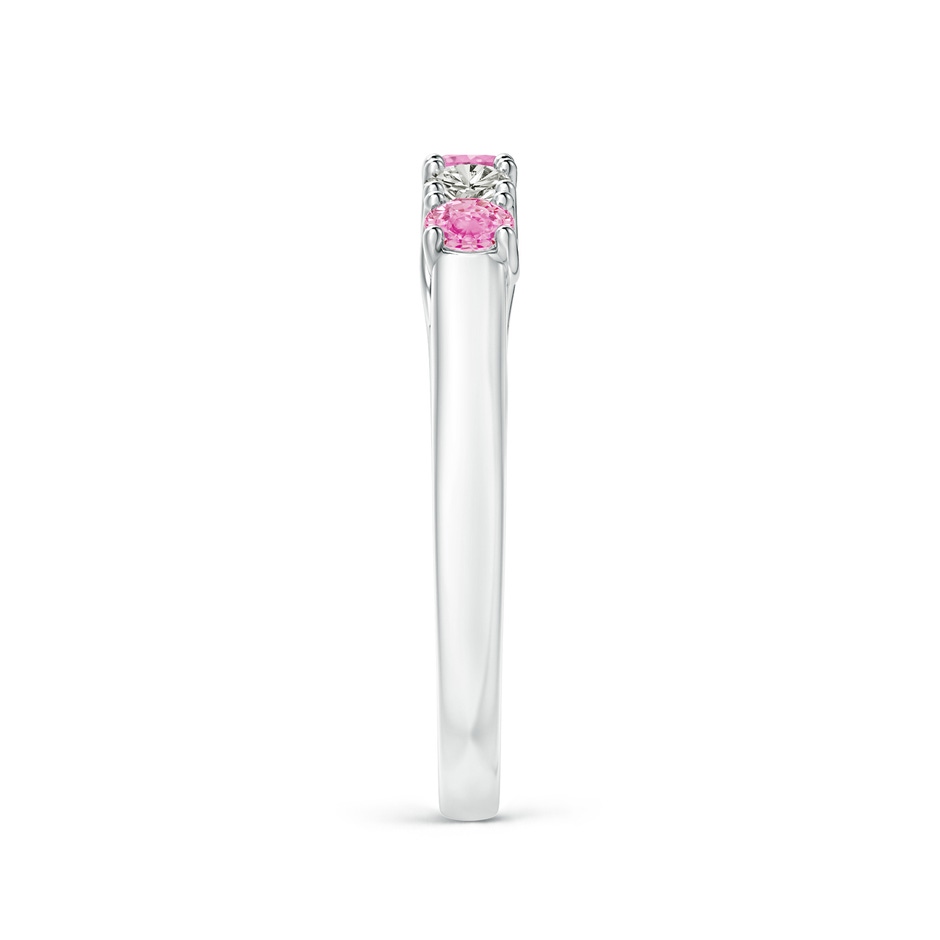 2.8mm A Half Eternity 5 Stone Pink Sapphire & Diamond Wedding Ring in White Gold side 299