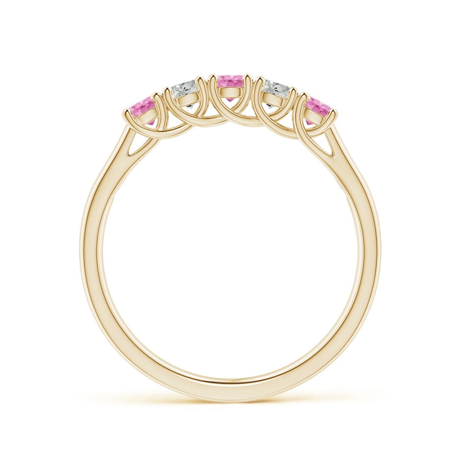 2.8mm A Half Eternity 5 Stone Pink Sapphire & Diamond Wedding Ring in Yellow Gold side 199