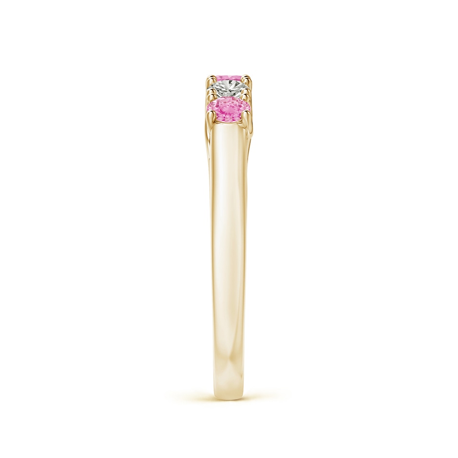 2.8mm A Half Eternity 5 Stone Pink Sapphire & Diamond Wedding Ring in Yellow Gold side 299