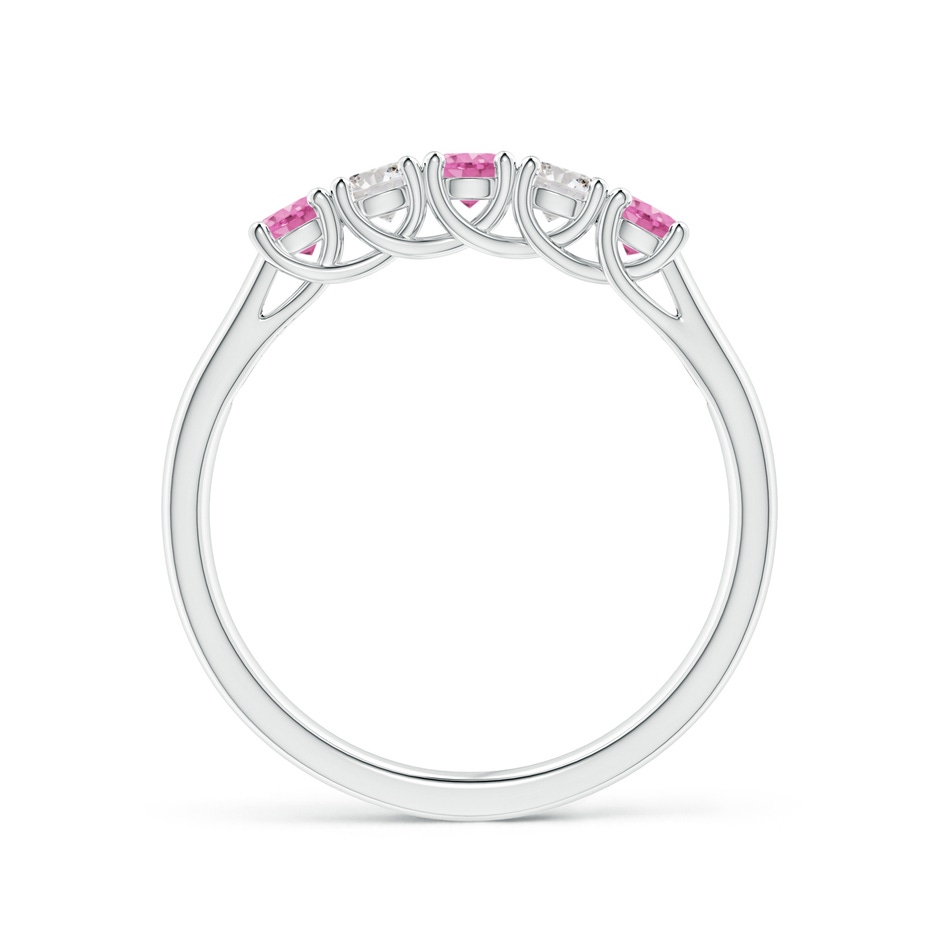 2.8mm AA Half Eternity 5 Stone Pink Sapphire & Diamond Wedding Ring in White Gold side 199