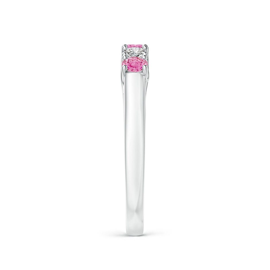 2.8mm AA Half Eternity 5 Stone Pink Sapphire & Diamond Wedding Ring in White Gold side 299