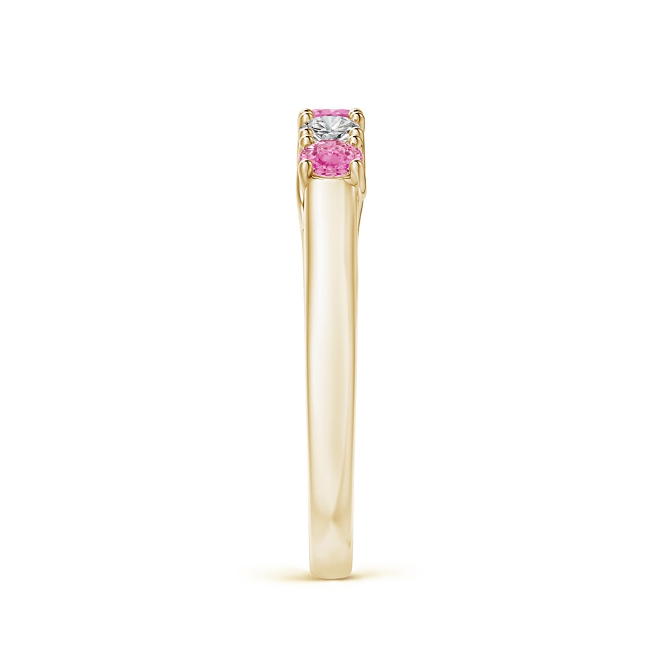 2.8mm AA Half Eternity 5 Stone Pink Sapphire & Diamond Wedding Ring in Yellow Gold side 299