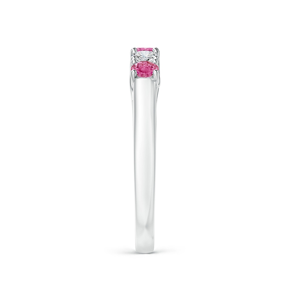 2.8mm AAA Half Eternity 5 Stone Pink Sapphire & Diamond Wedding Ring in P950 Platinum side 299