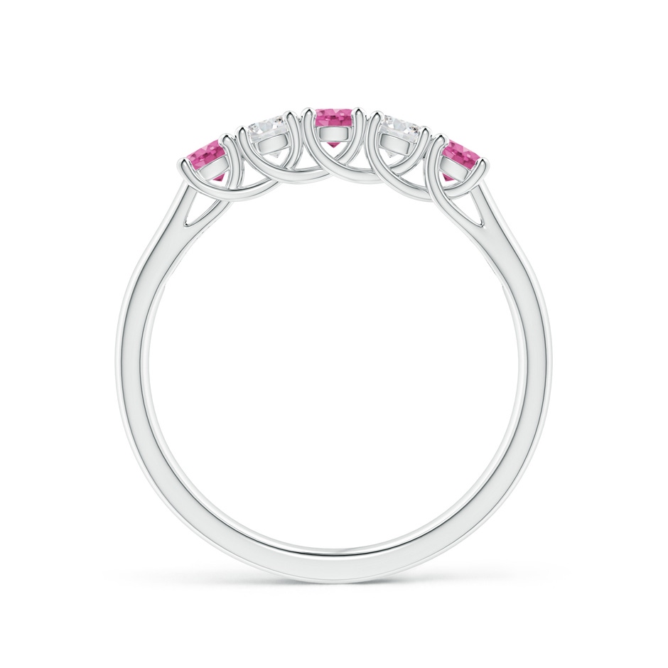 2.8mm AAA Half Eternity 5 Stone Pink Sapphire & Diamond Wedding Ring in White Gold side 199