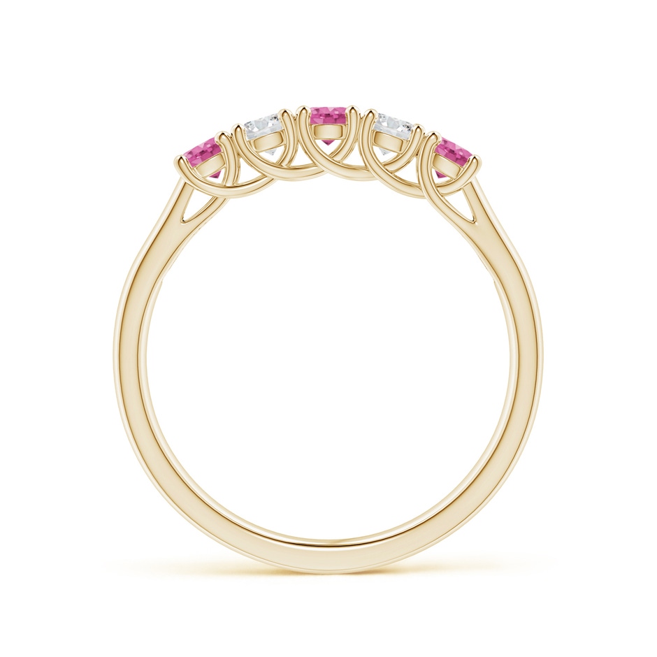 2.8mm AAA Half Eternity 5 Stone Pink Sapphire & Diamond Wedding Ring in Yellow Gold side 199