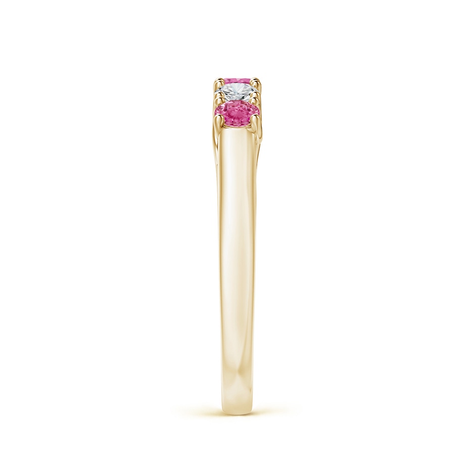 2.8mm AAA Half Eternity 5 Stone Pink Sapphire & Diamond Wedding Ring in Yellow Gold side 299